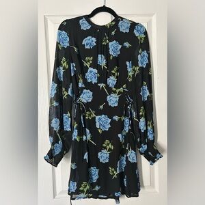 Free People Black and Blue Floral Dress